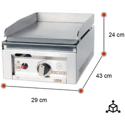 RomuxRomux® - 30 cm Tisch-Gasgriddle 30 cm - Industrie-Gasgriddle für die professionelle Küche mit schneller Aufheizzeit für die professionelle Küche