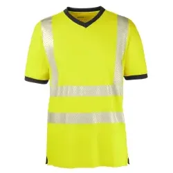 4PROTECT® Warnschutz T-Shirt MIAMI, UV-Schutz, gelb/grau 1 Stück, Größe: S