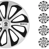 Sparco Satz Sparco Radzierblenden Sicilia 14-Zoll Silber/Schwarz/Karbon