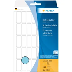 HERMA Permanenter Klebstoff - Blau - 12 x 30 mm 1120 Etikett(en) (32 Bogen x 35)