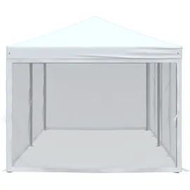 vidaXL Partyzelt Faltbar mit Mesh-Seitenwänden Weiß 3x6 m