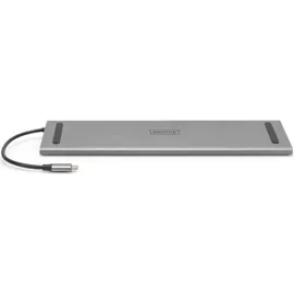 Digitus 11-Port USB-C Dock grey, 2x HDMI, VGA, Grau