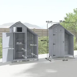 Outsunny Geräteschrank 5,15 x 1,29 m Grau