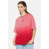Harlem Soul HARLEM SOUL, Damen, Gr. XXL, blau (glory), Single Jersey, Material: 100% Baumwolle, bedruckt, oversize normal, Rundhals, eingesetzt gerader Abschluss, Shirts Rundhalsshirt, mit Farbverlauf