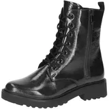 CAPRICE Damen Stiefeletten zum Schnüren aus Leder mit Reißverschluss, Schwarz (Black Naplak), 38 EU