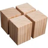 NANNAN3360 Holz Betterhöhungen 4 Stück Massivholz Möbelerhöhungen Schwerlast Betterhöher Möbelfüße, für Schränke Tisch Schreibtisch Erhöhtes Gerät (6 × 6 × 10cm)