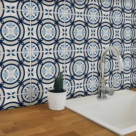 wall-art K&L Wall Art Fliesenaufkleber »Orientalische Blumen«, selbstklebend