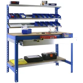 Proregal Werkbank Blau, Metall, 90x84x61 cm, Freizeit, Heimwerken, Werkstatt, Werkbänke