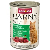 Carny Katzen Nassfutter Rind + Pute + Kaninchen (6 x 400g), Katzen Nassfutter von animonda ohne Getreide und Zucker, mit frischen fleischlichen Zutaten