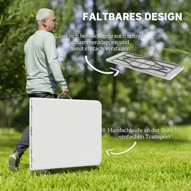 Outsunny Gartentisch Klappbar 180 x 74 x 74 cm Weiß