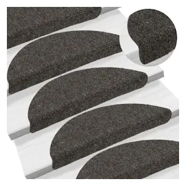 vidaXL Stufenmatten Selbstklebend 15 Stk. 56x17x3 cm Anthrazit Halbrund