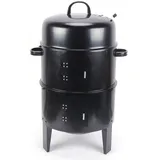 Räuchergrill Pellet Smoker Grill Räucherofen 3-in-1: Smoker, Schmortopf, Grill - Thermometer, einstellbarer Luftdurchlass, Doppelschichtig, 40cm Durchmesser