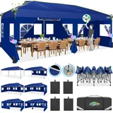 COBIZI Faltpavillon 3x6 Pavillon wasserdicht Winterfest, Pop Up Pavillon Klappbar 3x6 Zelt mit 6 Seitenwnden mit Belüftungsöffnungen,Sandsack|Gardenpavillon Partyzelt für Markt Freien Event,Navy Blau