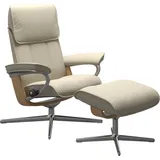 Stressless Stressless® Relaxsessel »Admiral«, (Set, Relaxsessel inkl. Hocker), mit Cross Base, Größe M & L, Holzakzent Eiche beige
