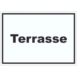 Terrasse Aufkleber mit Text waagerecht A5 (148x210mm)