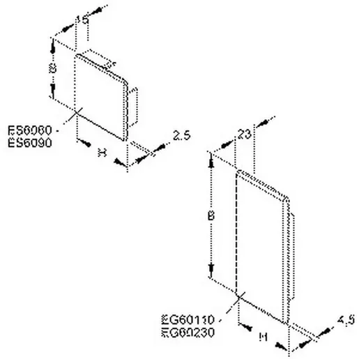 5St. Sonstige HEG60110.8 EG60110.8 LG Endstück, 60x107 mm