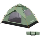 Leogreen Camping Zelt Automatik Kuppelzelt 3-4 Personen, Wurfzelt Sofortzelt Pop Up Strandzelt mit Moskitonetz, Familie Kuppelzelt Wasserdicht Winddicht, Wurfzelt Tunnelzelt Quick Up Zelt