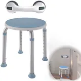 UISEBRT 360° drehbarer Duschhocker höhenverstellbar Anti-Rutsch mit Saugnapf Haltegriff