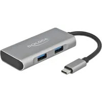 DeLock USB-C Hub (USB-C, 4 Ports), Dockingstation - USB 3.2 Gen 1 x 3.2 Gen 2