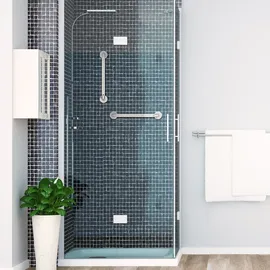 Relaxdays Haltegriffe Badezimmer, 2er Set, Edelstahl, Dusche & Badewanne, 200 kg, Senioren & behinderte Menschen, Silber