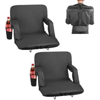 Vevor 2 x Stadionsitz Sitzkissen mit 6 einstellbaren Winkeln, gepolsterter Stadionstuhl (635 mm breit) mit Armlehne & Rückenlehne & Getränkehalter, Tribünensitz für Picknicks Strandsport Gaming