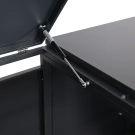 Mendler Mülltonnenbox HWC-J81 2er Metall 50 kg gold