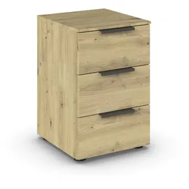 Rauch Möbel Flipp, Kommode für Schlafzimmer, Kinderzimmer, Wohnzimmer, Jugendzimmer, Flur, Garderobe, 3 Schubladen, mit Softclose-Funktion, Farbe Eiche Artisan, Holz, Breite 40 cm,