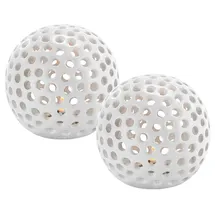 Lunartec Kabellose LED-Dekoleuchten aus Keramik im 2er-Set