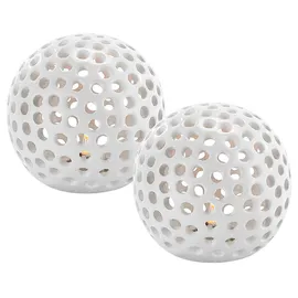 Lunartec Kabellose LED-Dekoleuchten aus Keramik im 2er-Set