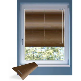 Jalousie ohne Bohren nach Maß, Holz dunkel 97 W, 30 x 100 cm, Jalousie individuell maßangefertigt