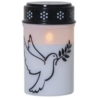 Star Trading Grabkerze Dove 13 cm weiß
