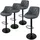 ML-Design Barhocker 4er Set, Bezug aus Kunstleder Anthrazit Gepolsterter Barstuhl mit Rückenlehne und Fußstütze, Tresenhocker höhenverstellbar, 360° drehbar, Bistrohocker Hocker Drehstuhl Barstühle