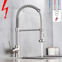 Edelstahl Niederdruck Küchenarmatur Ausziehbar Brause Wasserhahn Mischbatterie