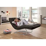 W.Schillig Relaxliege daily dreams Leder 95 x 91 x 170 cm braun mit Kissen