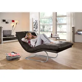 W.Schillig Relaxliege daily dreams Leder 95 x 91 x 170 cm braun mit Kissen