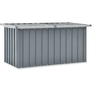 Keyroto Gartenbox wasserdicht XXL Metall Auflagenbox XXL Garten Aufbewahrungsbox Kissenbox Werkzeugkasten Gerätebox Gartentruhe -Grau-129 x 67 x 65 cm
