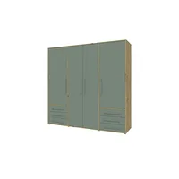 Drehtürenschrank Morley 206 x 200 x 53 cm Eiche/Salbei