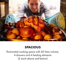 Klarstein Masterchef 60 Mini-Backofen 60l 2000W 100-230 °C Timer schwarz