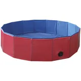 Nobby Dog Pool 120 x 30 cm rot/blau faltbar flexible Form einfacher Aufbau