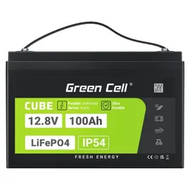 Green Cell CUBE LiFePO4 Spezial-Akku LiFePo-Block Schraubkontakt Li-Ion 12.8 V 100 Ah 12.80