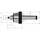 Rohm Mitlaufende Zentrierspitzen 60° MK 2 Größe 102 1 Stück