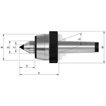 Rohm Mitlaufende Zentrierspitzen 60° MK 2 Größe 102 1 Stück