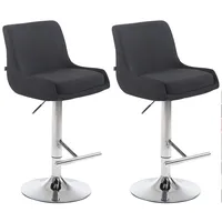 CLP 2er Set Barhocker Club Stoff schwarz