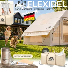 eloneo aufblasbares Zelt 4-6 Personen Beige