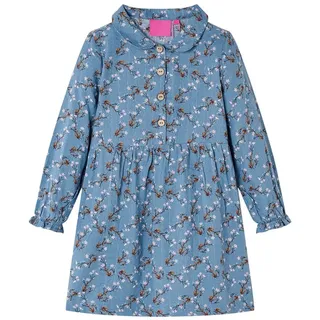 vidaXL Kinderkleid mit Langen Ärmeln Petrolblau 116