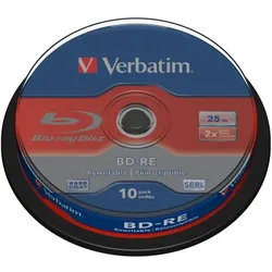 1x10 Verbatim BD-RE Blu-Ray 25GB 2x Speed, Cakebox