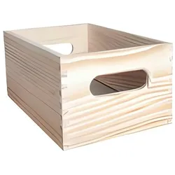 Wellhome Stapelbare Aufbewahrungsbox aus massivem Kiefernholz 30x20x15 cm