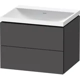 Duravit „L-Cube“ c-shaped Badmöbel-Set 600mm Graphit Matt Dekor × Graphit Matt Dekor