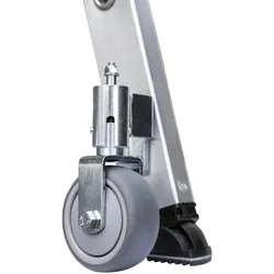 PROREGAL Stufen-Stehleiter beidseitig begehbar mit Rollen 2x6 Stufen