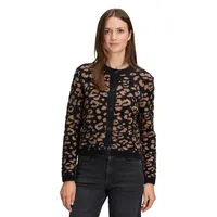 Betty & Co Strickjacke mit Jacquard Schwarz L